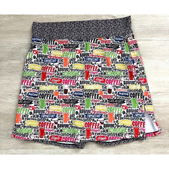 Skort Obsession Coffee Print Skort Pull-On Stretch Interior Shorts Small - Picture 1 of 5